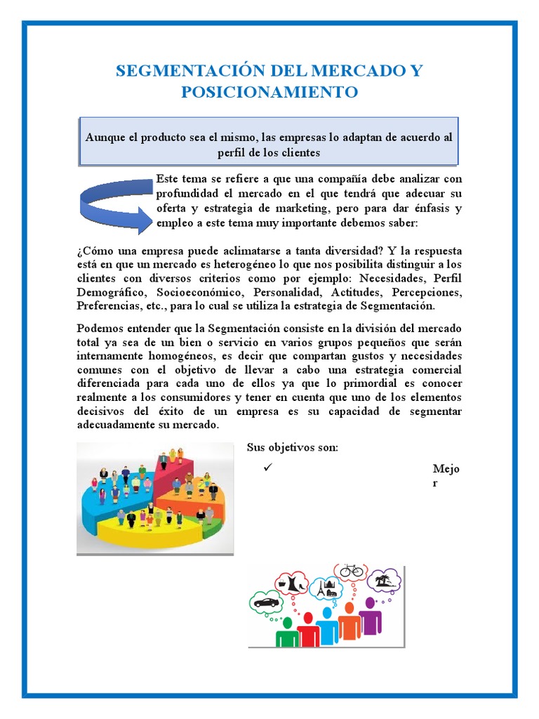 Segmentación y Posicionamiento de Mercado | PDF | Producto (Negocio ...