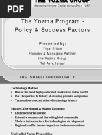 The Yozma Program - Policy & Success Factors: Presented by