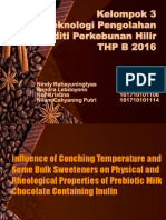 Fisik dan Rheologi Coklat Susu Prebiotik dengan Maltitol