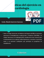 Características Del Ejercicio en Cardiología