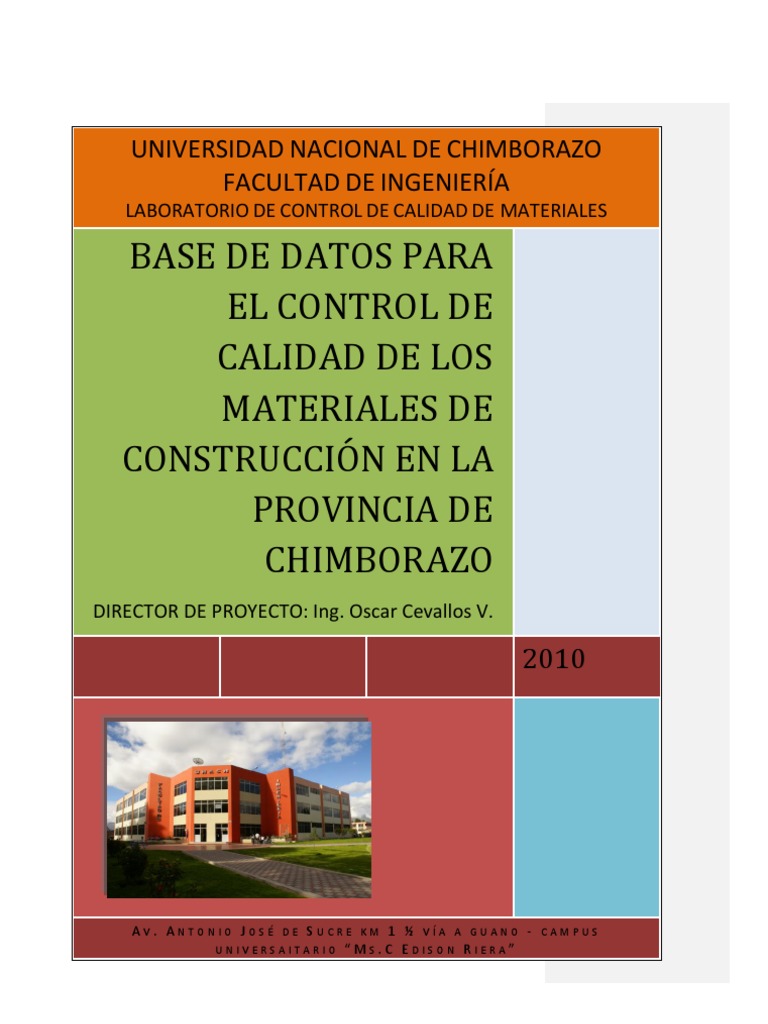 Control de Calidad en Materiales de Construcción | PDF | Materiales de ...