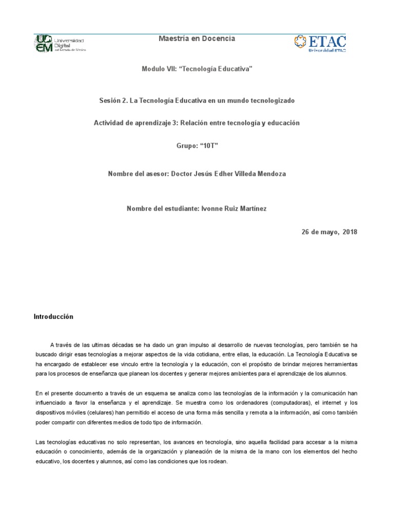 Impacto de las TIC en la Educación | PDF | Tecnologia Educacional ...