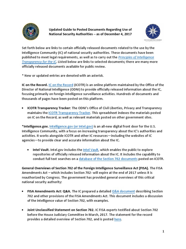 Guide_to_Posted_Documents.pdf Foreign Intelligence Surveillance Act