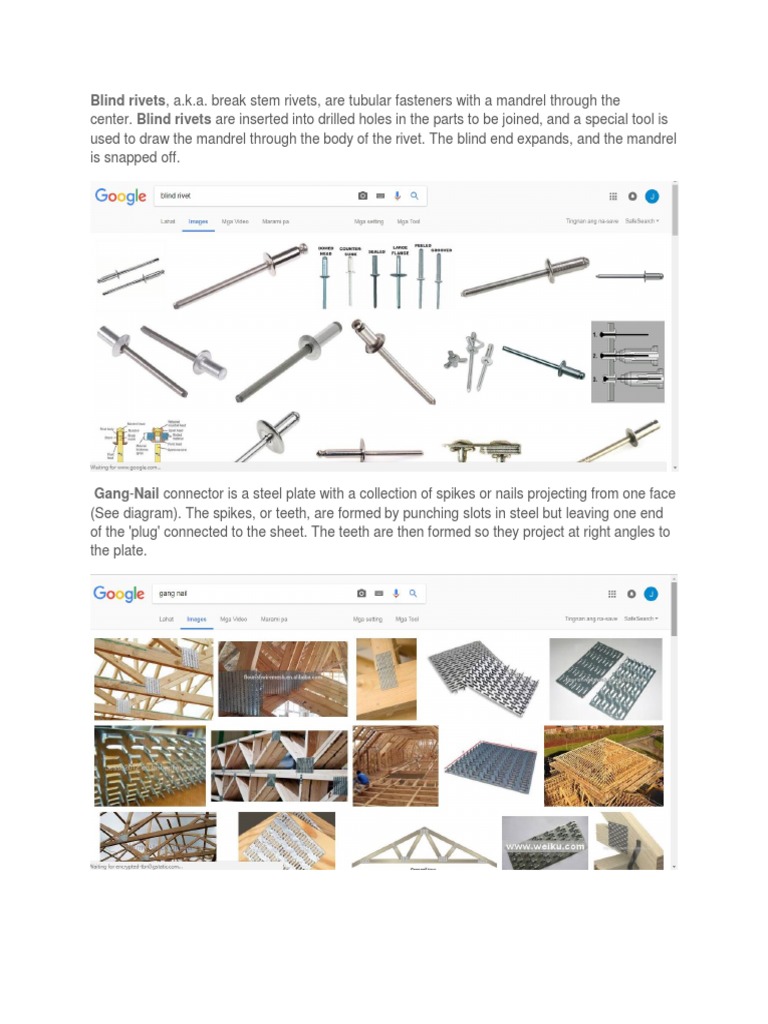 Blind Rivets and Construction Terms Explained | PDF | Home & Garden
