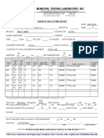 6th Ticket 260 Yards) Concrete Field Testing Report