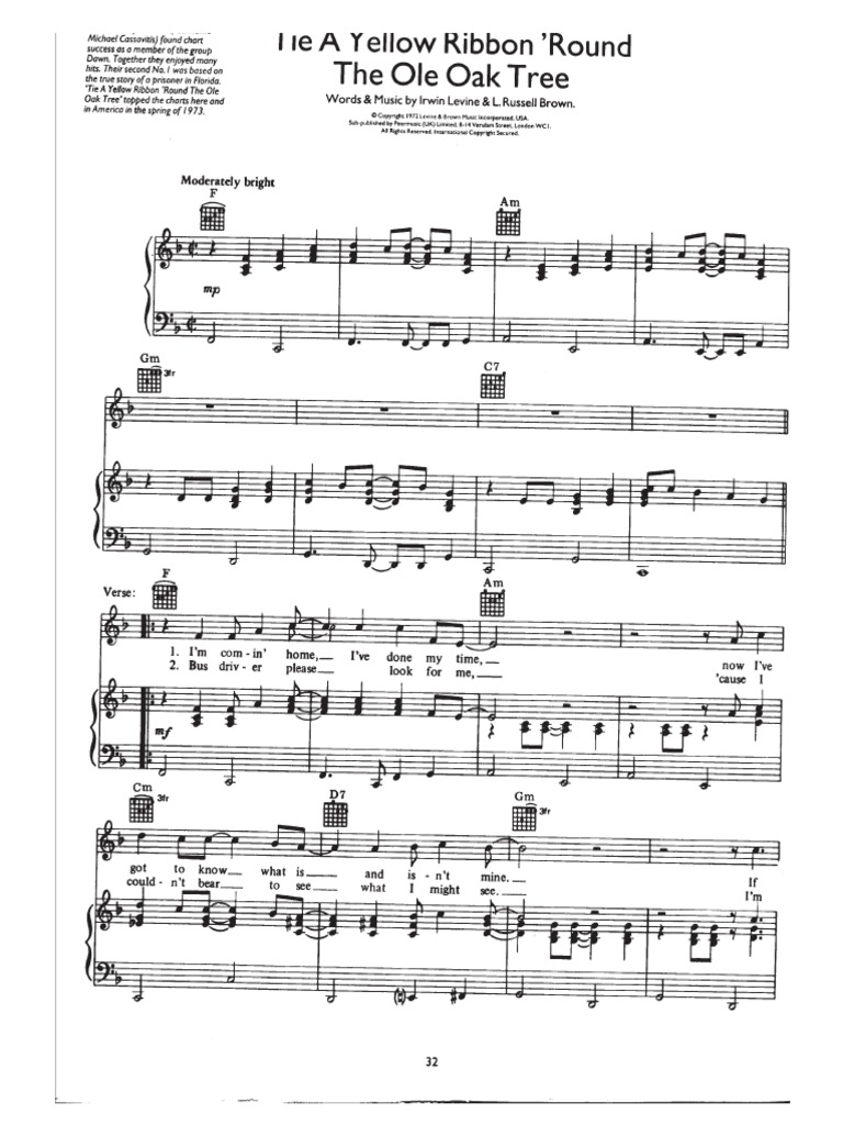 Tie A Yellow Ribbon Pdf