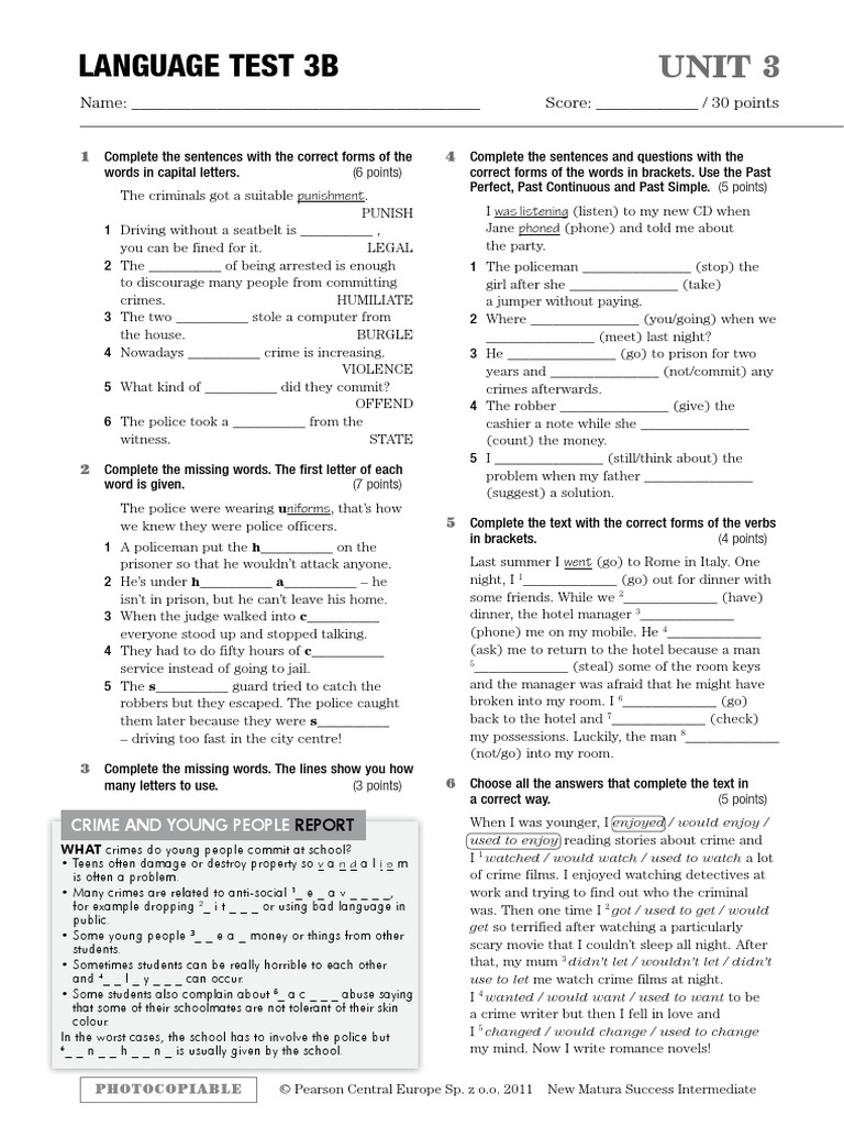 Matura Revision 1 My Matura Success
