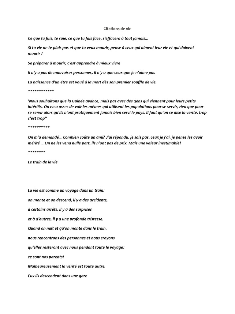 Citations De Vie