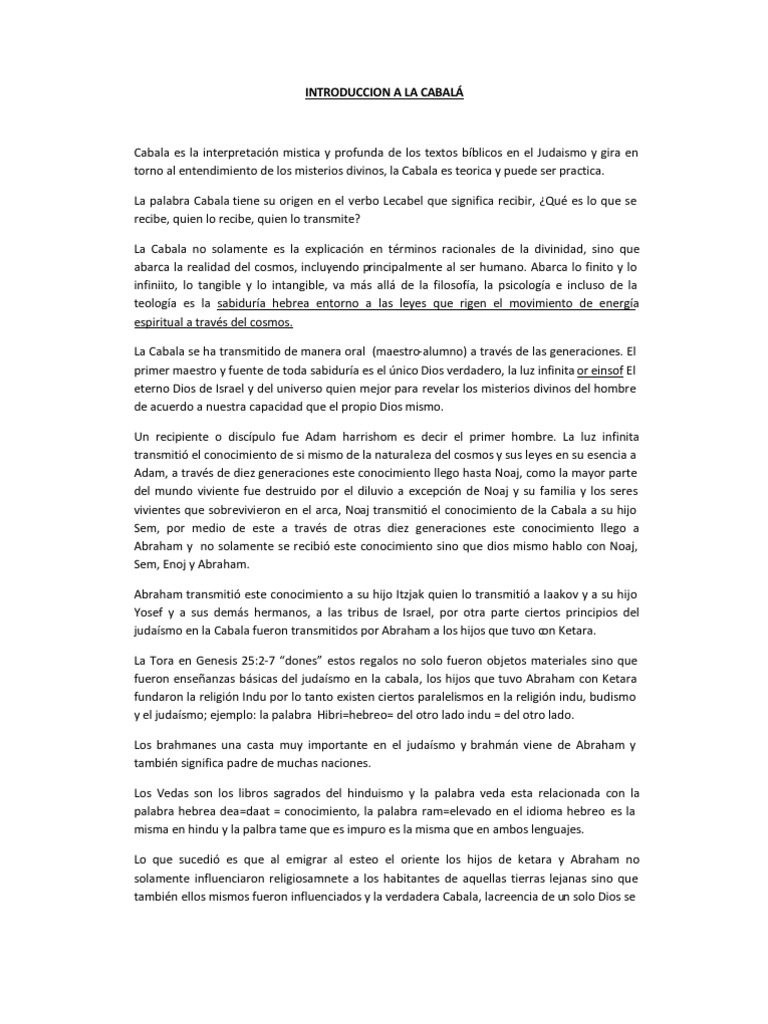 Cabala 1 Cábala Torá