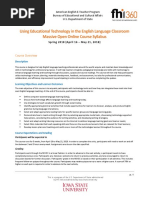Using Educational Technology in the English Language Classroom_Syllabus (Spring 2018)