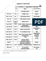 Aspire JR Sun Devil 2010 - 2011 Competition Schedule