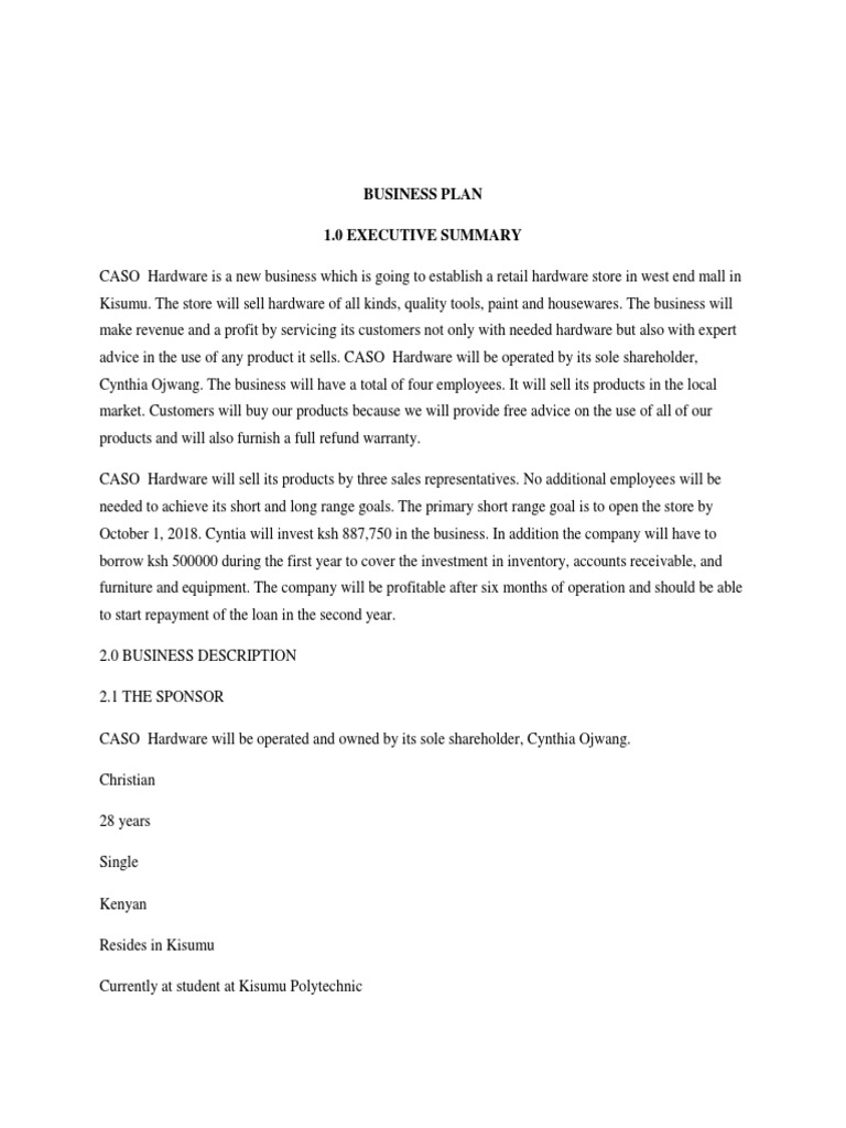 Hardware business description image