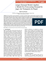 Air Passenger Demand Model Apdm Econometric Model For Forecasting Demand in Passenger Air Transports in Nepal