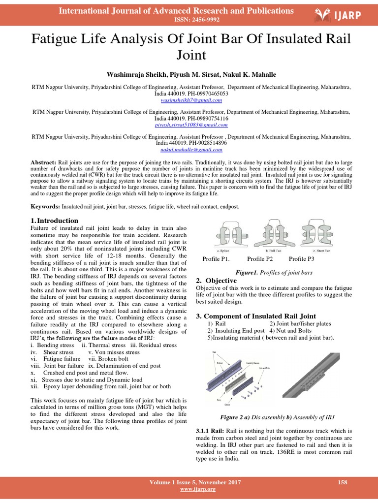 Fatigue Life Analysis of Rail Joint | PDF | Track (Rail Transport ...