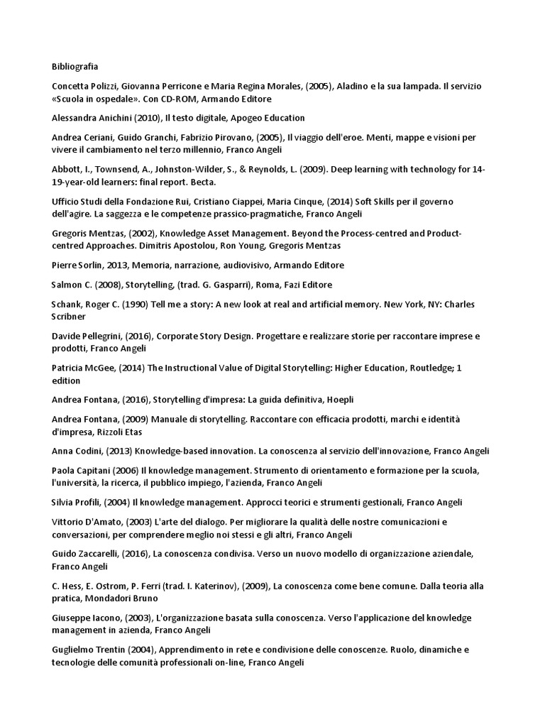 Bibliografia tesi