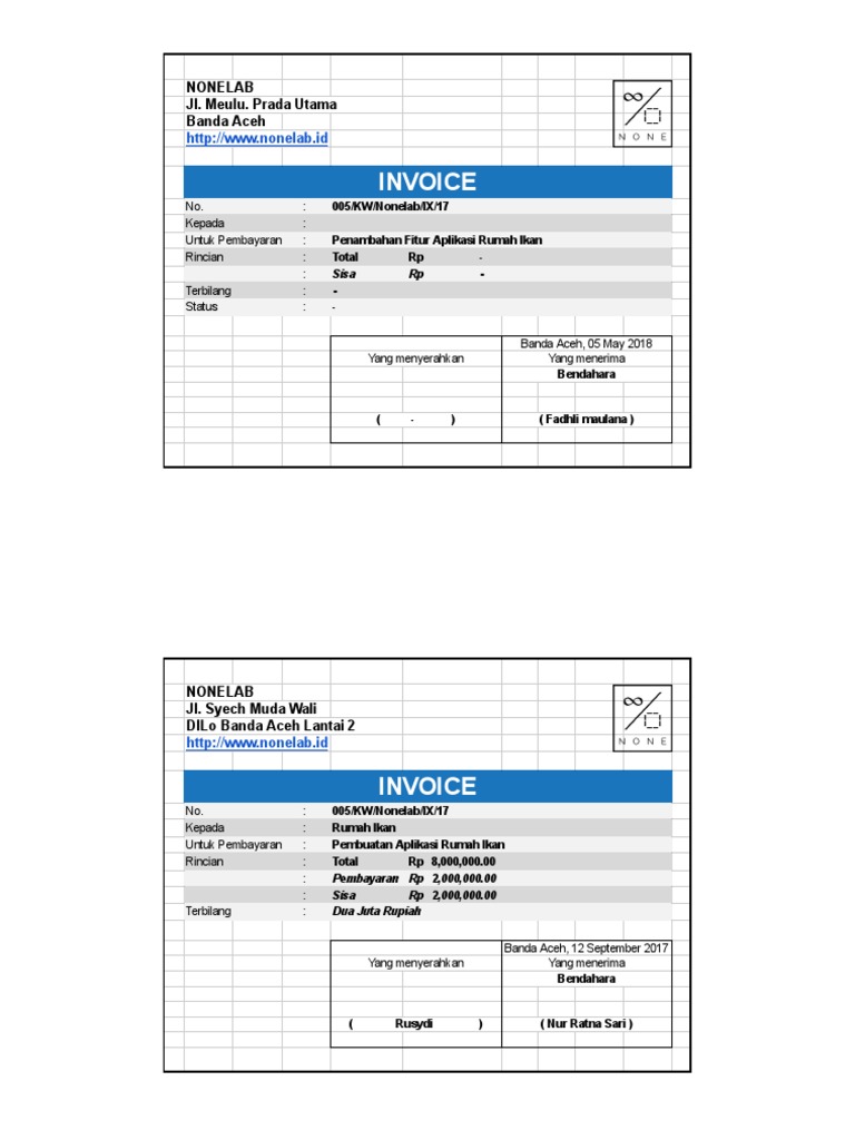 Invoice for Rumah Ikan App Development | PDF