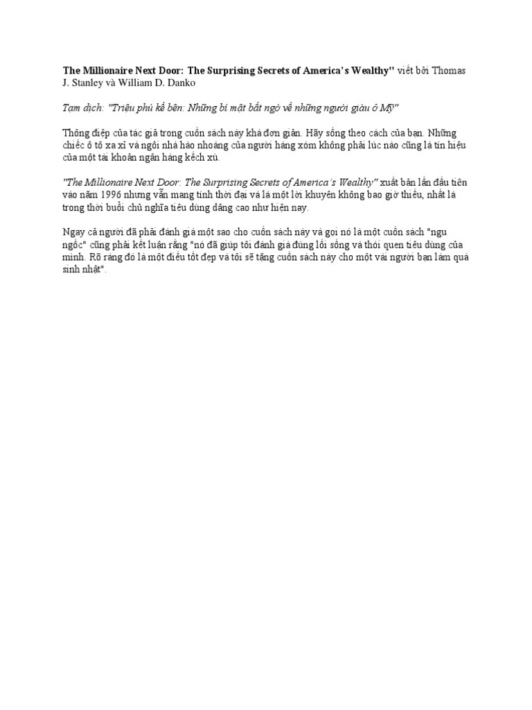 The Millionaire Next Door PDF