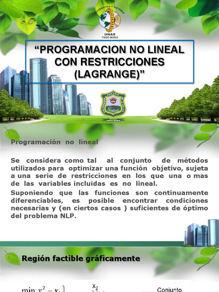 6.programacion No Lineal Con Restricciones (Lagrange) | PDF ...