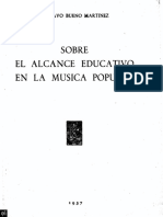 1957 - Gustavo Bueno - Sobre el alcance educativo en La Música Popular. 1957