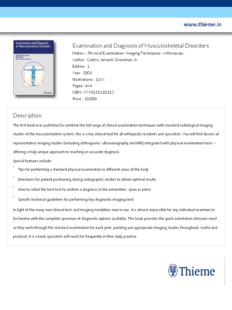 Examination and Diagnosis of Musculoskeletal Disorders | PDF | Medical ...