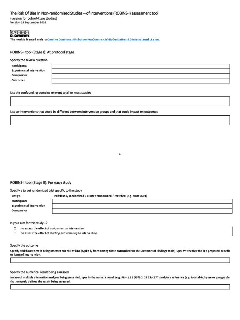 ROBINS-I Tool for Risk of Bias Assessment | PDF | Confounding | Bias