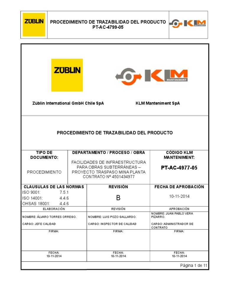 PT AC 4977 05 Trazabilidad Del Producto | PDF | Calidad (comercial ...