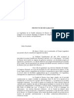 Declaración - pedido de traspaso de competencias judiciales a la Justicia Porteña
