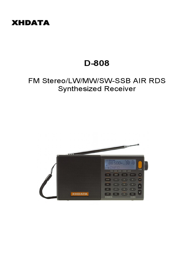Xhdata D-808 en Manual | PDF | Radio | Am Broadcasting