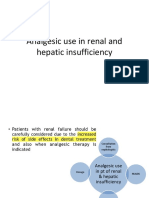 Analgesic Use in Renal and Hepatic Insufficiency