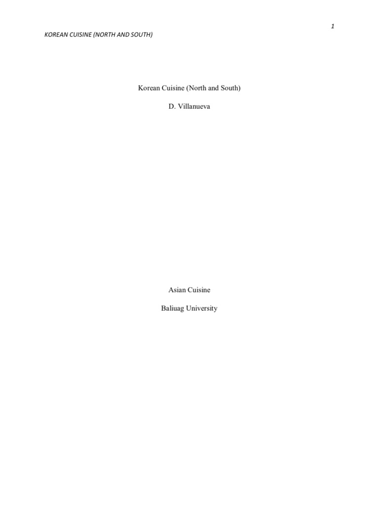 North and South Korean Cuisine | PDF | Korean Cuisine | Tofu