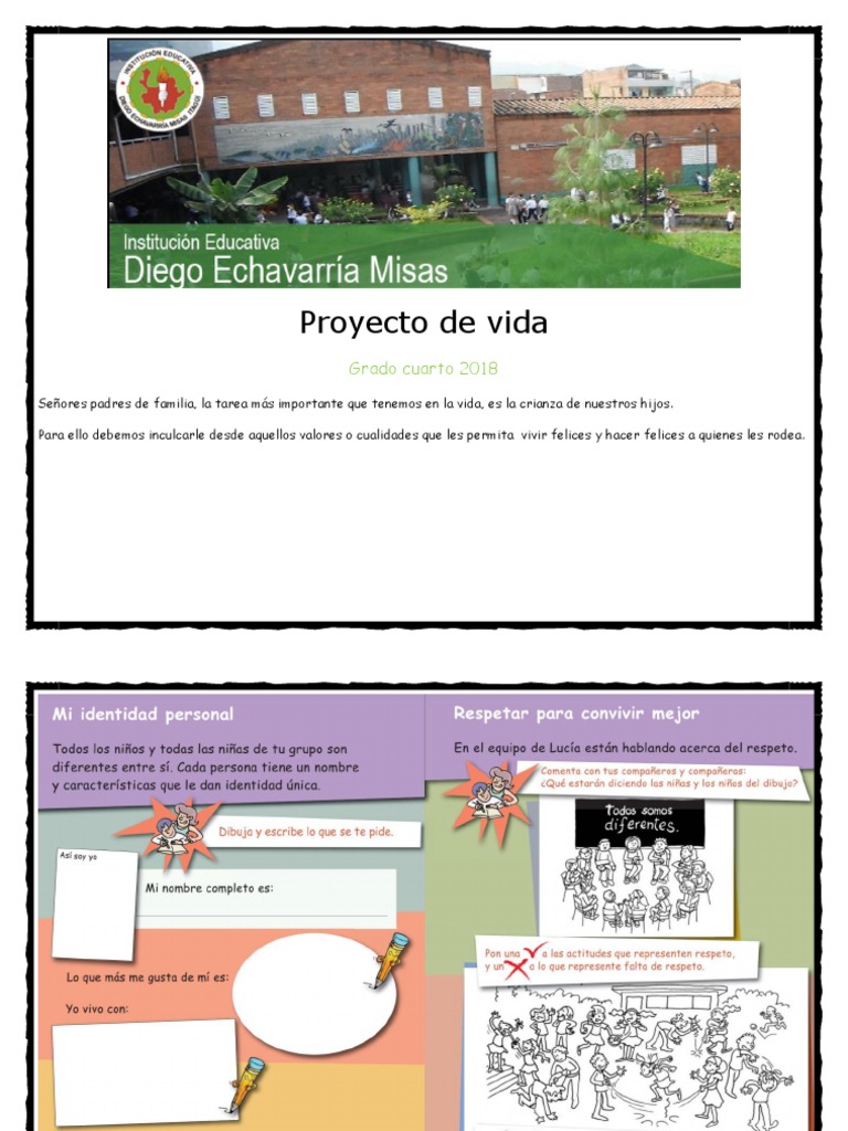 Proyecto de Vida Grado Cuarto y Quinto | PDF