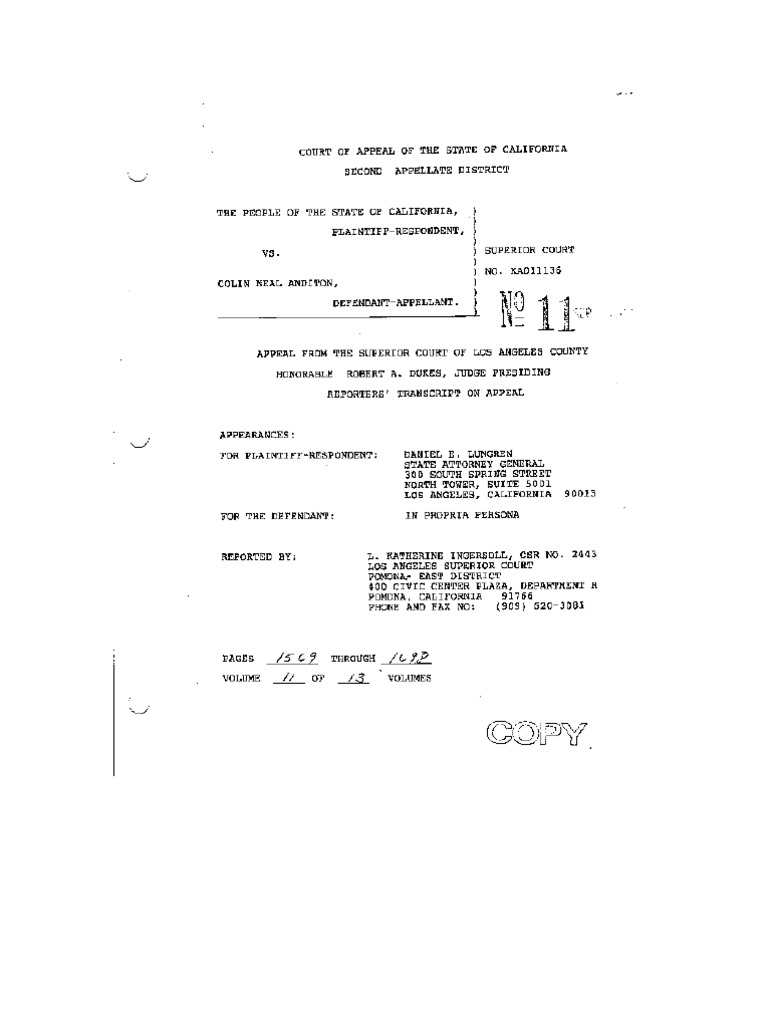 California Court Appeal Transcript | PDF