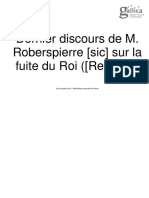 ROBESPIERRE. Último Discurso de M. Robespierre Sobre a Fuga Do Rei
