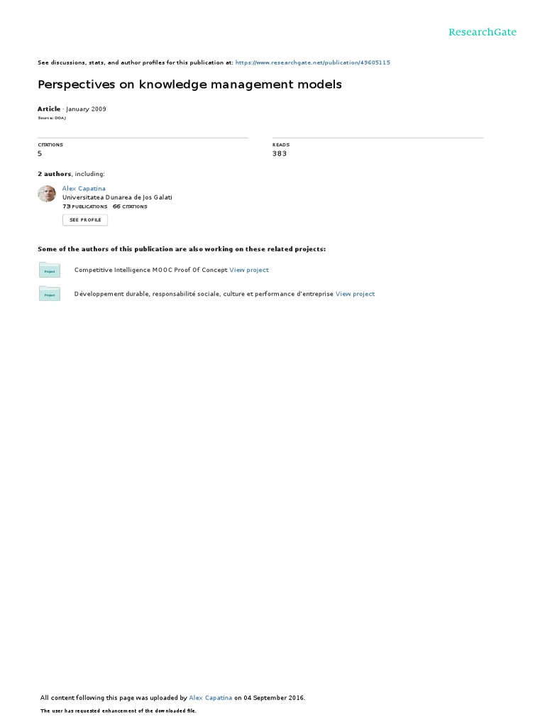 Perspectives On Knowledge Management Models Sample Size