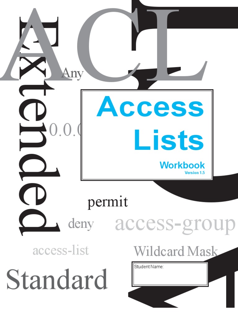 Access Lists Workbook Student Edition v1 5 | PDF | Ip Address | Router ...
