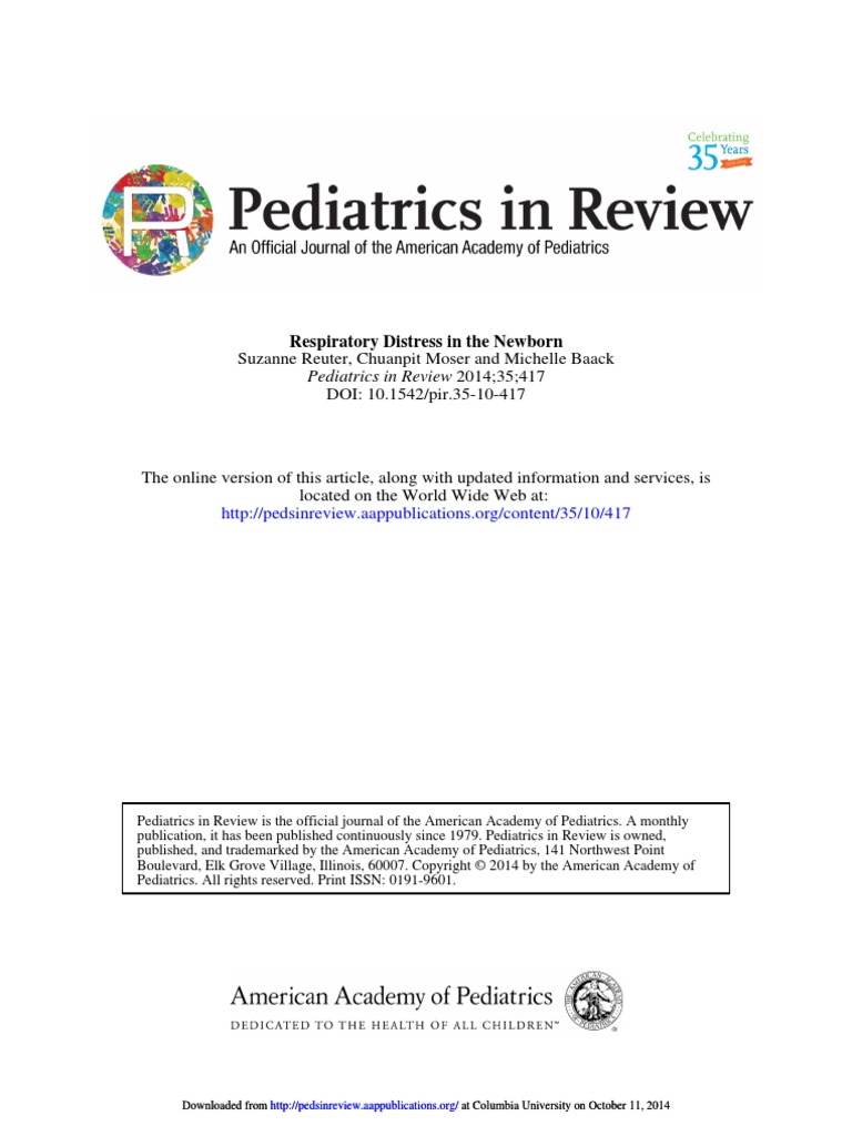 Paediatrics Respiratory Distress in The Newborn | PDF | Lung | Pneumonia