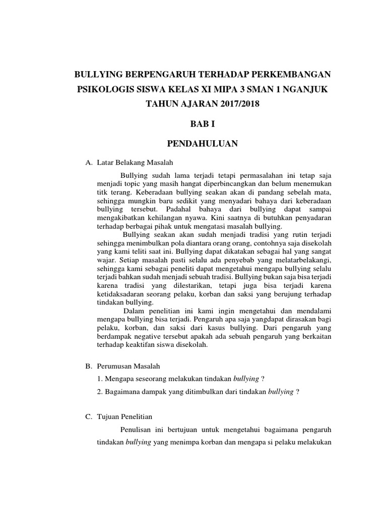 Proposal Penelitian Bullying