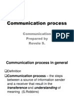 Communication Process: Communication Prepared by Revele S