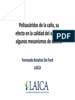 Polisácaridos de La Caña, Su Efecto en La Calidad Del Azúcar y Algunos Mecanismos de Control