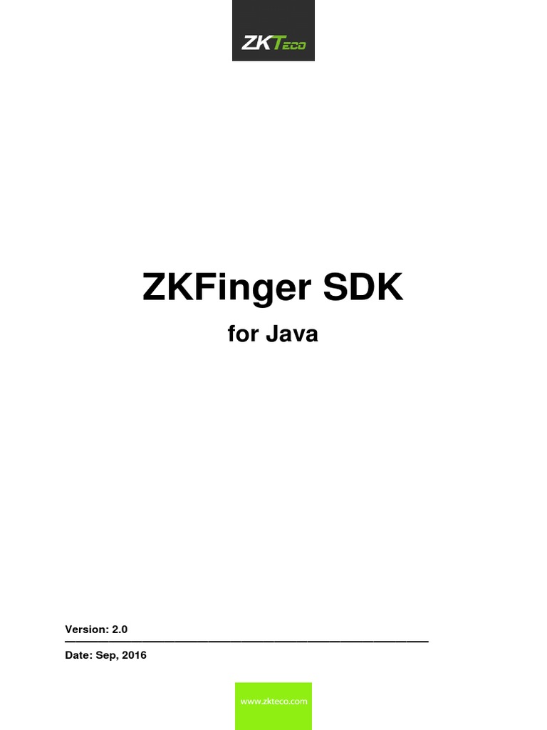 ZKFinger Reader SDK For JAVA - CN - V2 | PDF