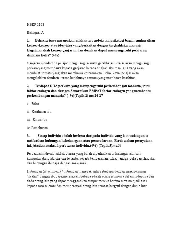 Psikologi Oum Soalan Dan Jawapan 2 Pdf