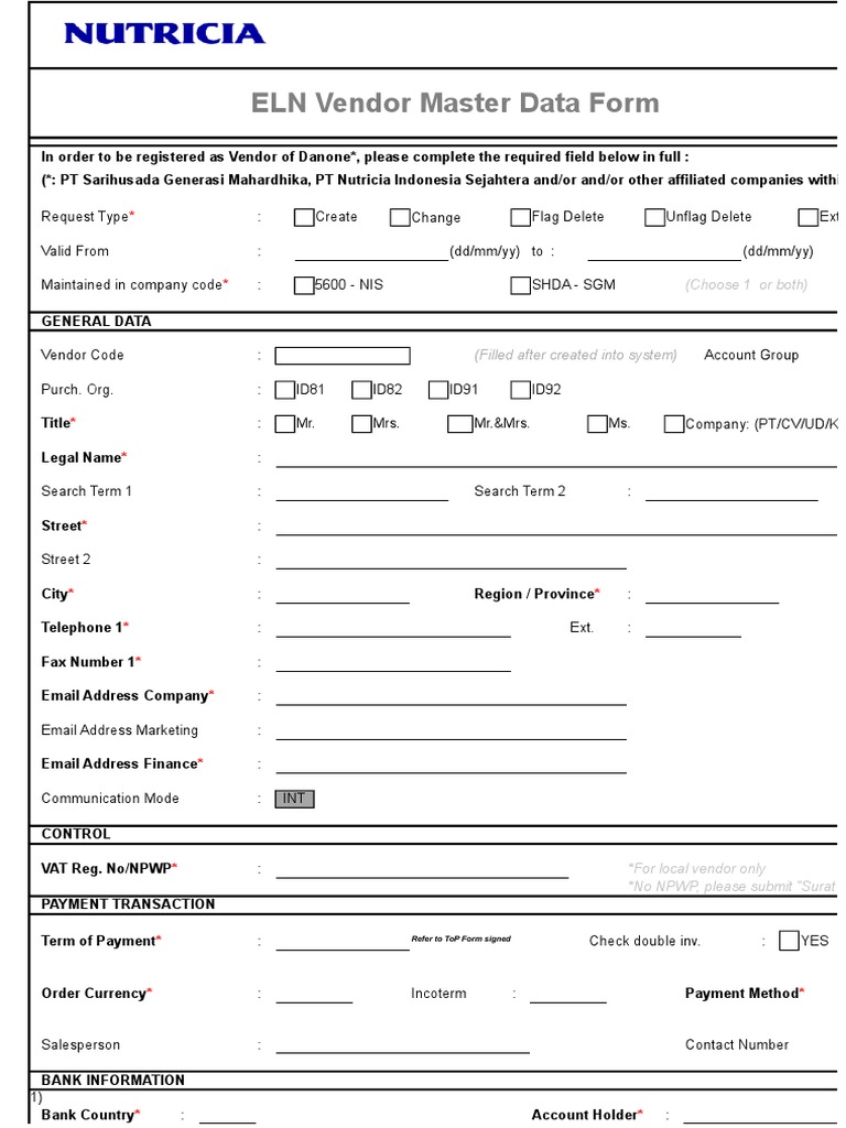 Form Vendor (4) | Service Industries | Business
