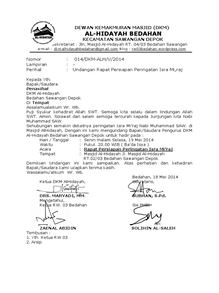 Contoh Surat Undangan Isra Miraj Pdf - Desain Undangan Isra Mi Raj - Kartu Undangan - Surat permohonan dana isra miraj.