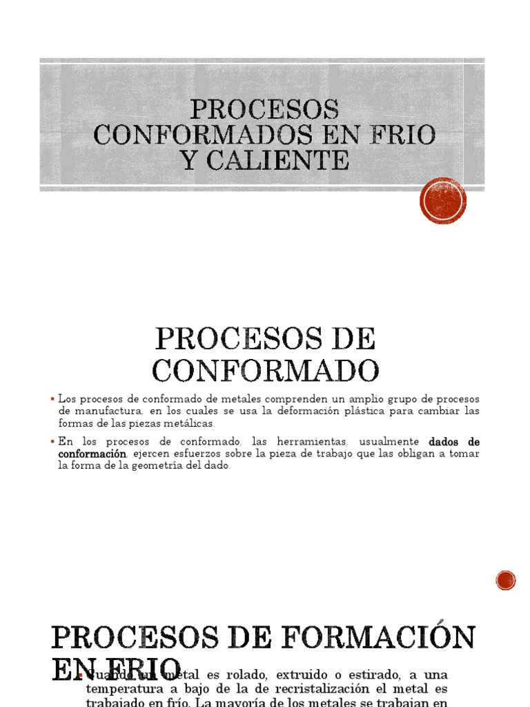 Proceso de Conformado en Frio o Caliente Extrusión Metales