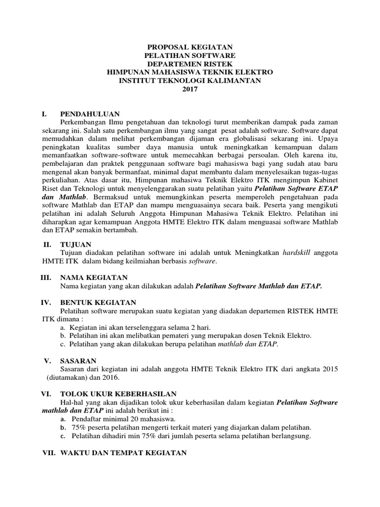Proposal Pelatihan Software | PDF