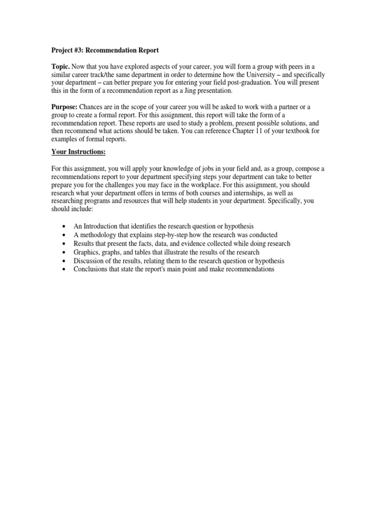 English 219 Project 3 - Recommendation Report | PDF | Information ...