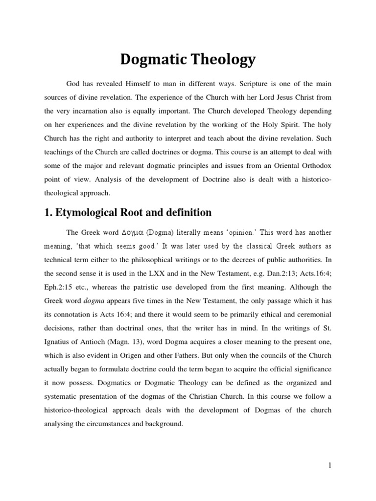 Orthodox Dogmatic Theology | PDF | Logos | Trinity