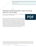 Adsorption-based atmospheric water harvesting device for arid climates