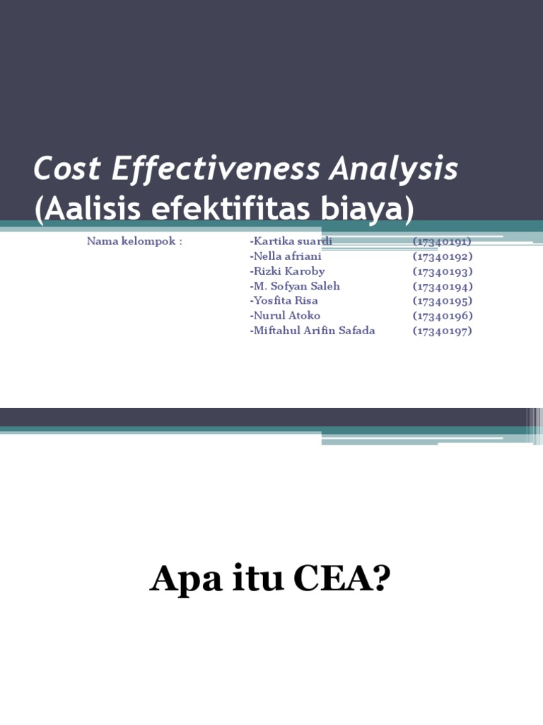 Cost Effectiveness Analysis of Antibiotics | PDF | Teaching Methods ...