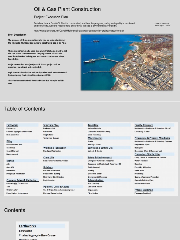Gas & Oil Plant Construction Overview | PDF | Deep Foundation | Pipe ...